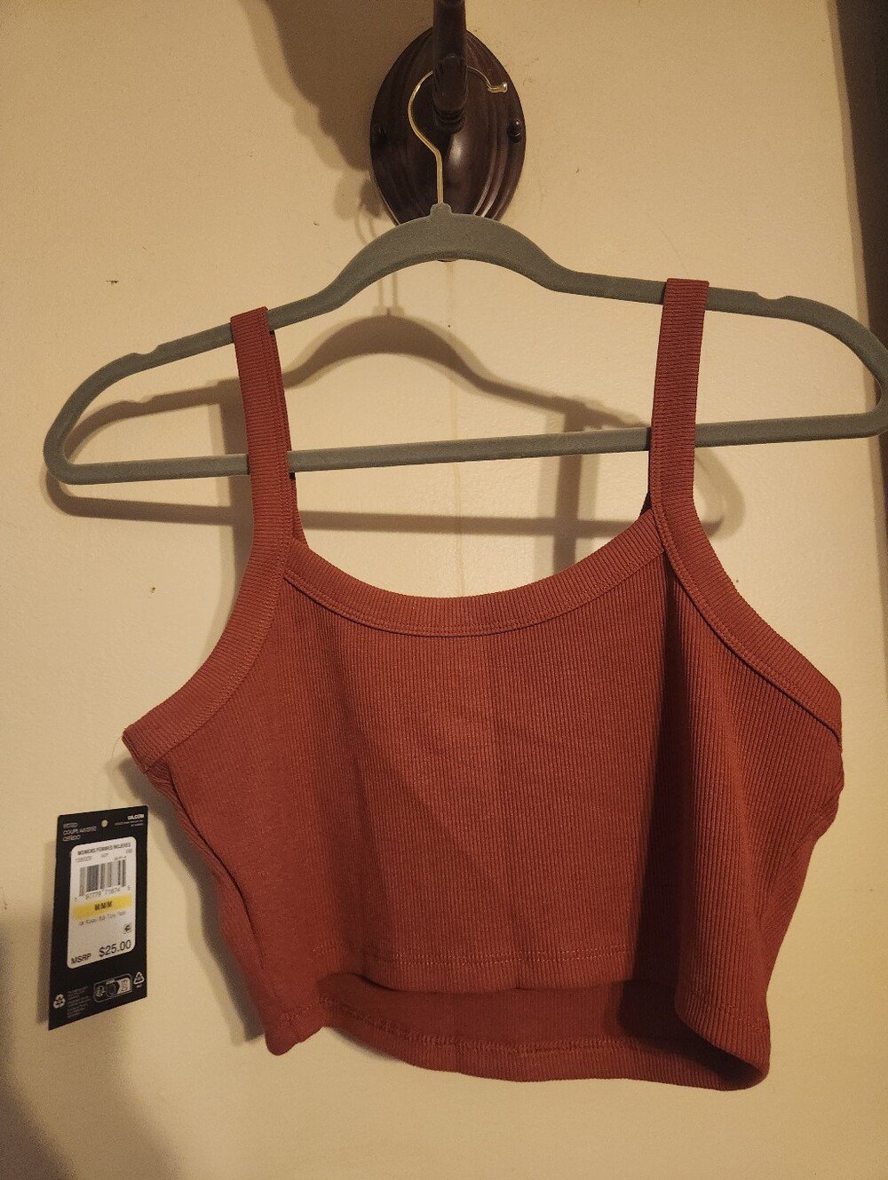Under Armour Ribbed Crop Tank Top - Rust Brown - Picture 2 of 3